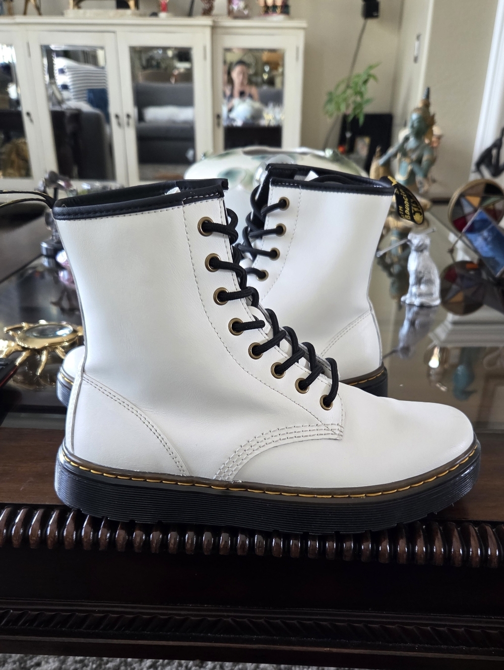 Dr. Martens White and Black Boot Interior Label